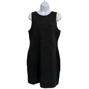 J.CREW Ponte Mini Shift Dress Dark Grey V Back Sleeveless Stretch Size M